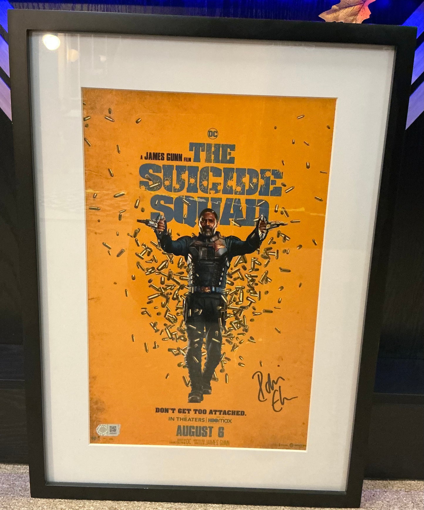 The Suicide Squad Bloodsport poster autographed by Idris Elba