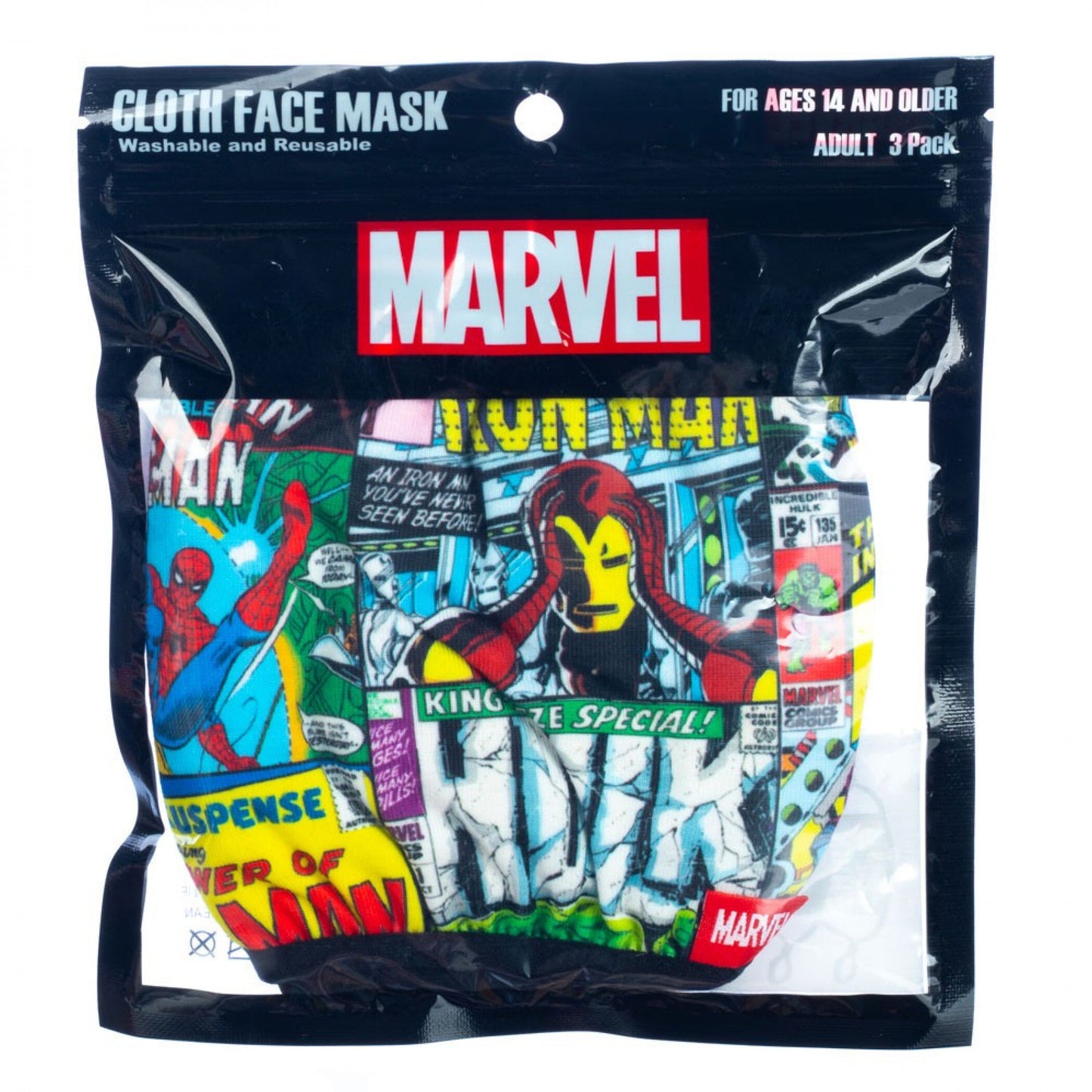 MARVEL 3-PACK ADJUSTABLE FACE MASKS