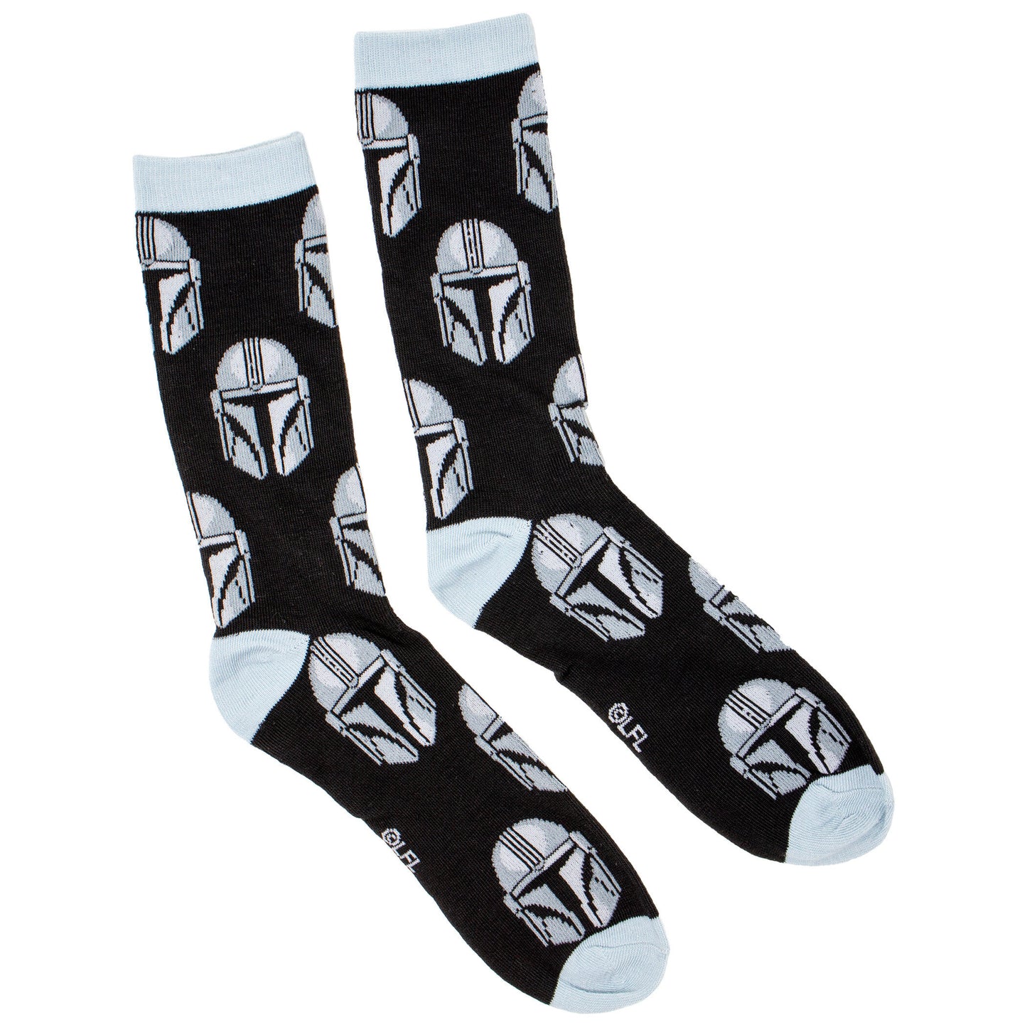STAR WARS THE MANDALORIAN HELMET ALL OVER PRINT CREW SOCKS