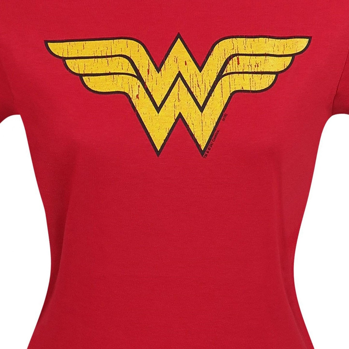 WONDER WOMAN DISTRESSED LOGO TEE  (WOMEN'S)