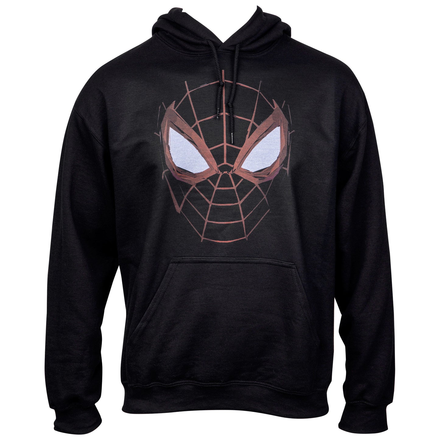 Spider-Man Miles Morales Distressed Web Face Pull Over Hoodie