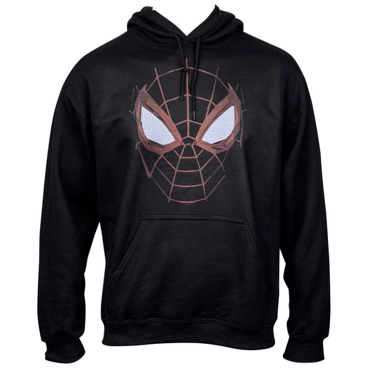Spider-Man Miles Morales Distressed Web Face Pull Over Hoodie