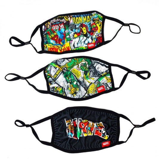 MARVEL 3-PACK ADJUSTABLE FACE MASKS