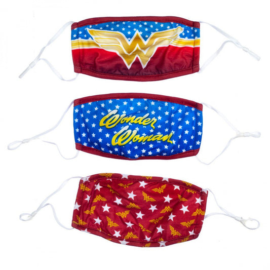 WONDER WOMAN 3-PACK ADJUSTABLE FACE MASKS