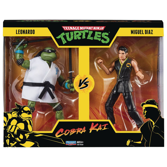 TMNT X COBRA KAI LEONARDO VS MIGUEL DIAZ ACTN FIG 2PK