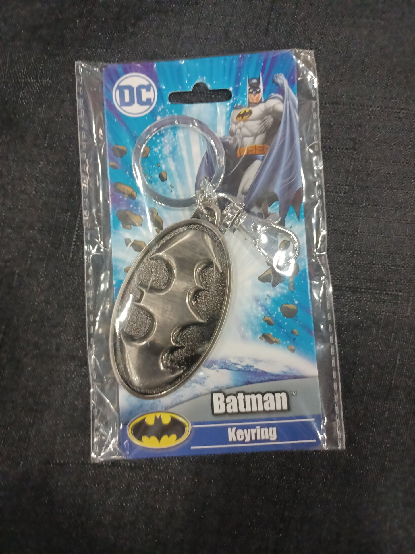 DC Batman Logo Pewter Keyring Silver